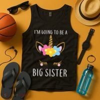 I'm Going To Be A Big Sister Cute Unicorn Tank Top thumb 4