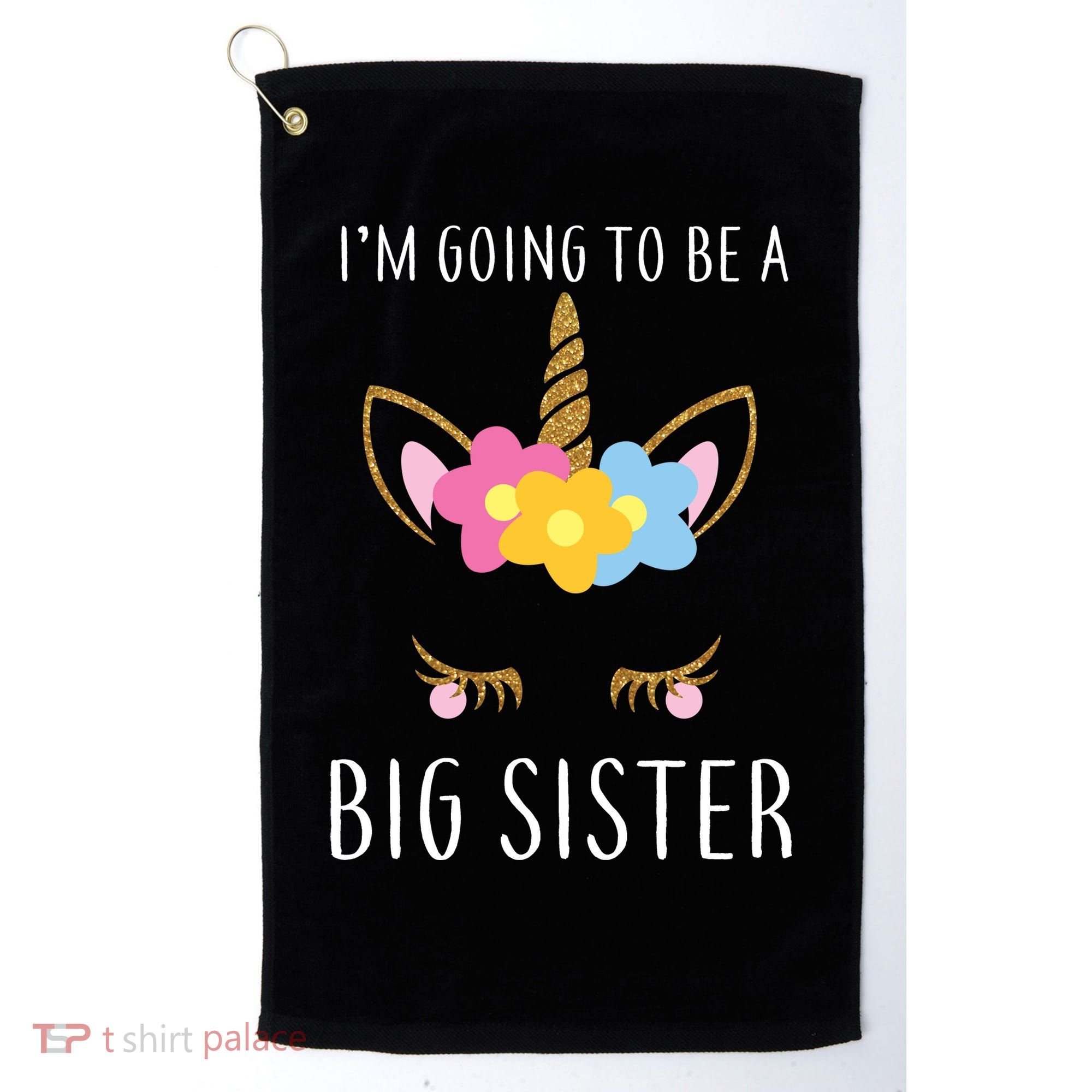I'm Going To Be A Big Sister Cute Unicorn Golf Towel
