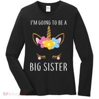 I'm Going To Be A Big Sister Cute Unicorn Women's Long Sleeve Shirt thumb 0