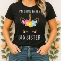I'm Going To Be A Big Sister Cute Unicorn Women's T-Shirt thumb 2