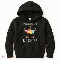 I'm Going To Be A Big Sister Cute Unicorn Kids Hoodie thumb 0