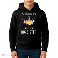 I'm Going To Be A Big Sister Cute Unicorn Kids Hoodie thumb 4