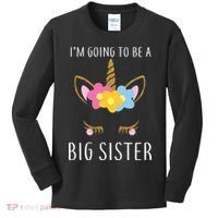 I'm Going To Be A Big Sister Cute Unicorn Kids Long Sleeve Shirt thumb 0
