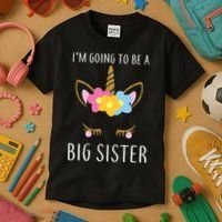 I'm Going To Be A Big Sister Cute Unicorn Kids T-Shirt thumb 3