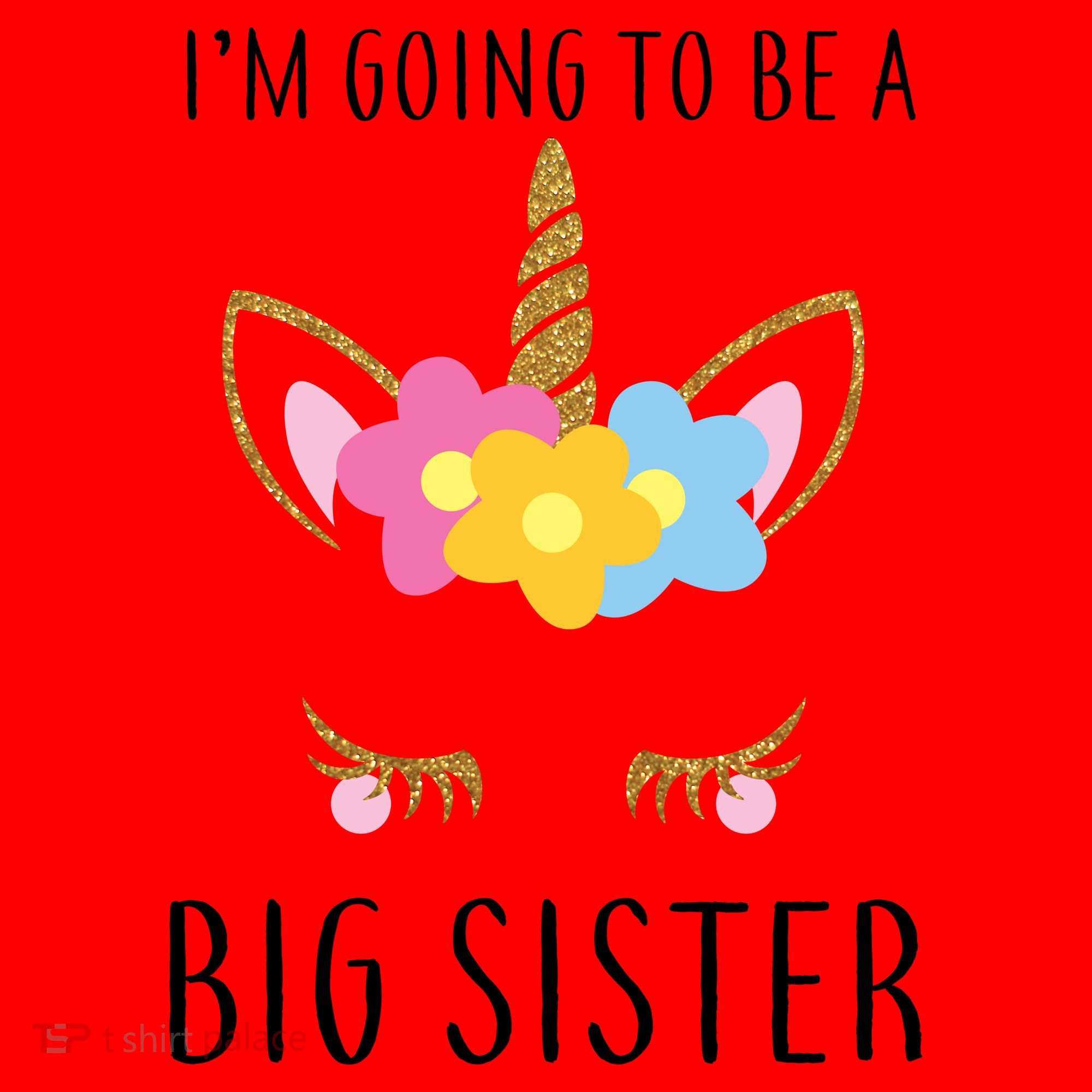 I'm Going To Be A Big Sister Cute Unicorn Santa Hat