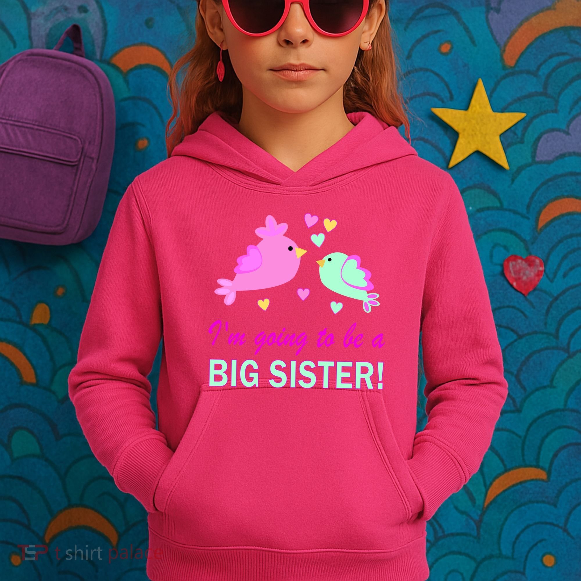 I'm Going to Be Big Sister Bird Kids Hoodie