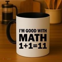 I'm GOOD with Math 1 Plus 1 Plus 11 Coffee Mug thumb 4