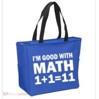 I'm GOOD with Math 1 Plus 1 Plus 11 Tote Bag thumb 2