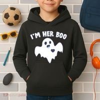 I'm Her Boo Matching Halloween Kids Hoodie thumb 2