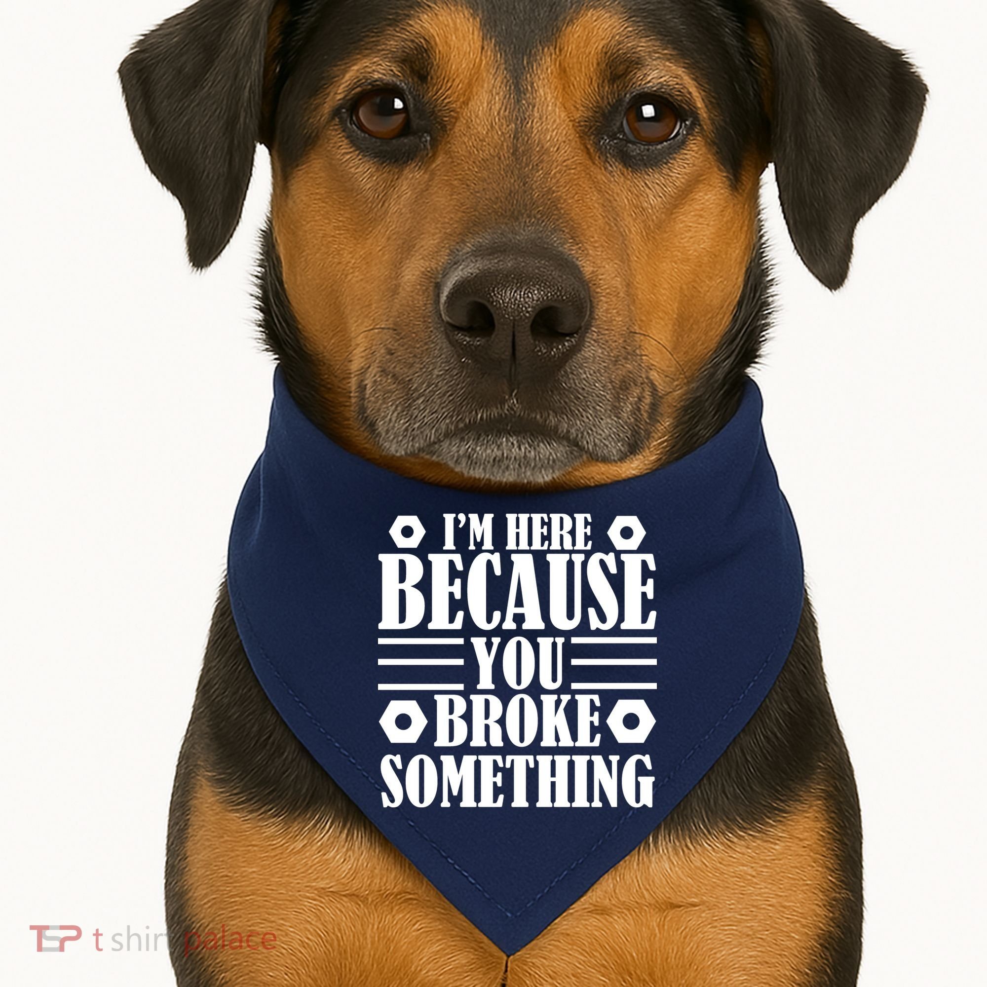 I'm Here Because You Broke Something USA-Made Doggie Bandana