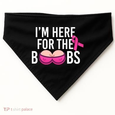I'm Here For The Boobs Breast Cancer USA-Made Doggie Bandana