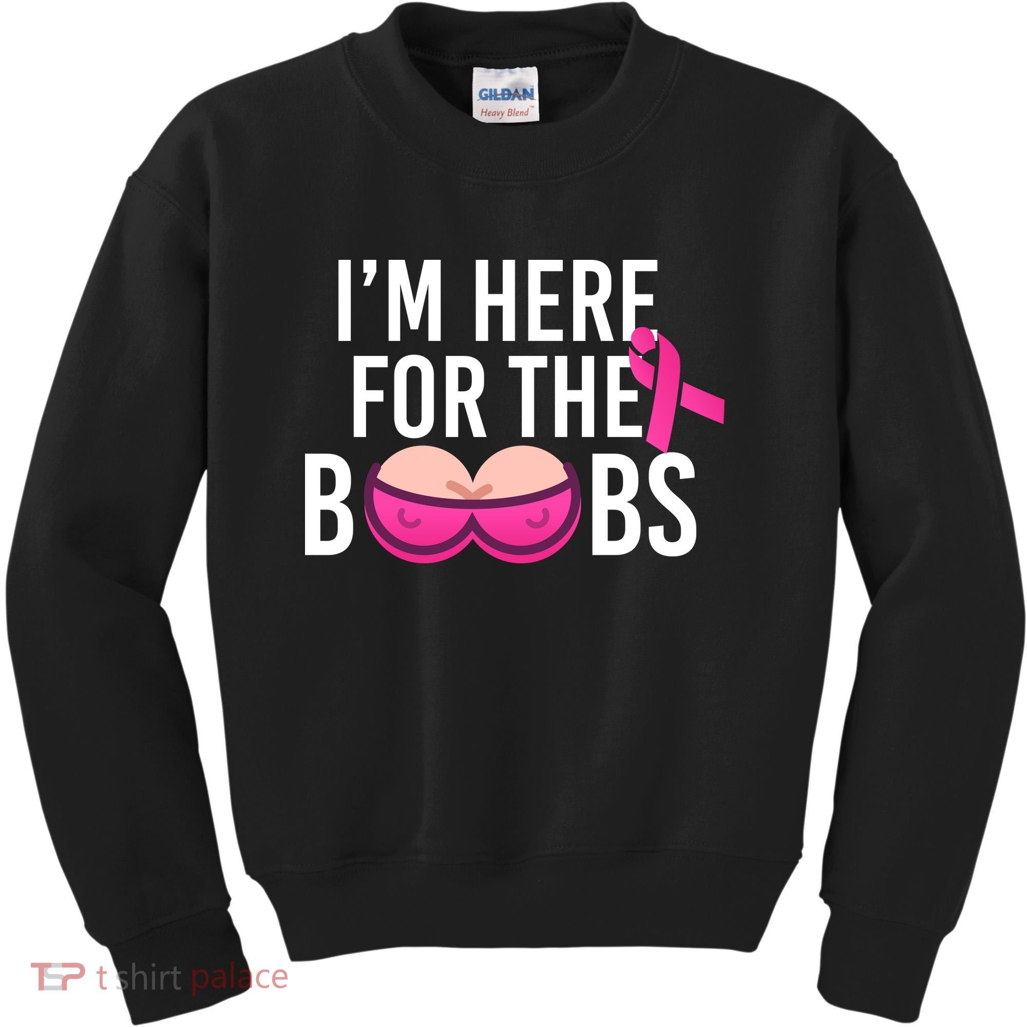I'm Here For The Boobs Breast Cancer Kids Sweatshirt