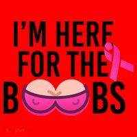 I'm Here For The Boobs Breast Cancer Santa Hat thumb 1