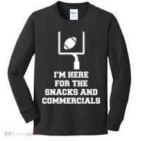 I'm Here For The Snacks And Commercials Kids Long Sleeve Shirt thumb 0