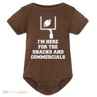 I'm Here For The Snacks And Commercials Baby Bodysuit thumb 0