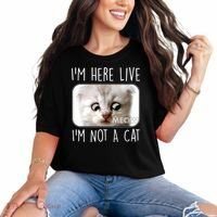 I'm Here Live I'm Not A Cat Zoom Lawyer Cat Meme Comfort Colors T-Shirt thumb 0