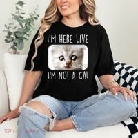 I'm Here Live I'm Not A Cat Zoom Lawyer Cat Meme Comfort Colors T-Shirt thumb 2