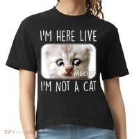 I'm Here Live I'm Not A Cat Zoom Lawyer Cat Meme Comfort Colors Boxy T-Shirt thumb 0