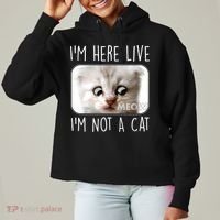 I'm Here Live I'm Not A Cat Zoom Lawyer Cat Meme Ladies Heavyweight Boxy Pullover Hoodie thumb 0