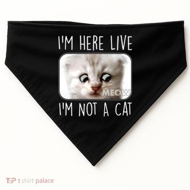 I'm Here Live I'm Not A Cat Zoom Lawyer Cat Meme USA-Made Doggie Bandana