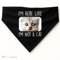 I'm Here Live I'm Not A Cat Zoom Lawyer Cat Meme USA-Made Doggie Bandana thumb 0