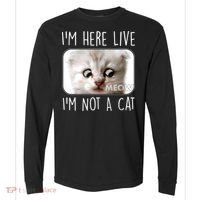 I'm Here Live I'm Not A Cat Zoom Lawyer Cat Meme Comfort Colors Heavyweight Long Sleeve T-Shirt thumb 0