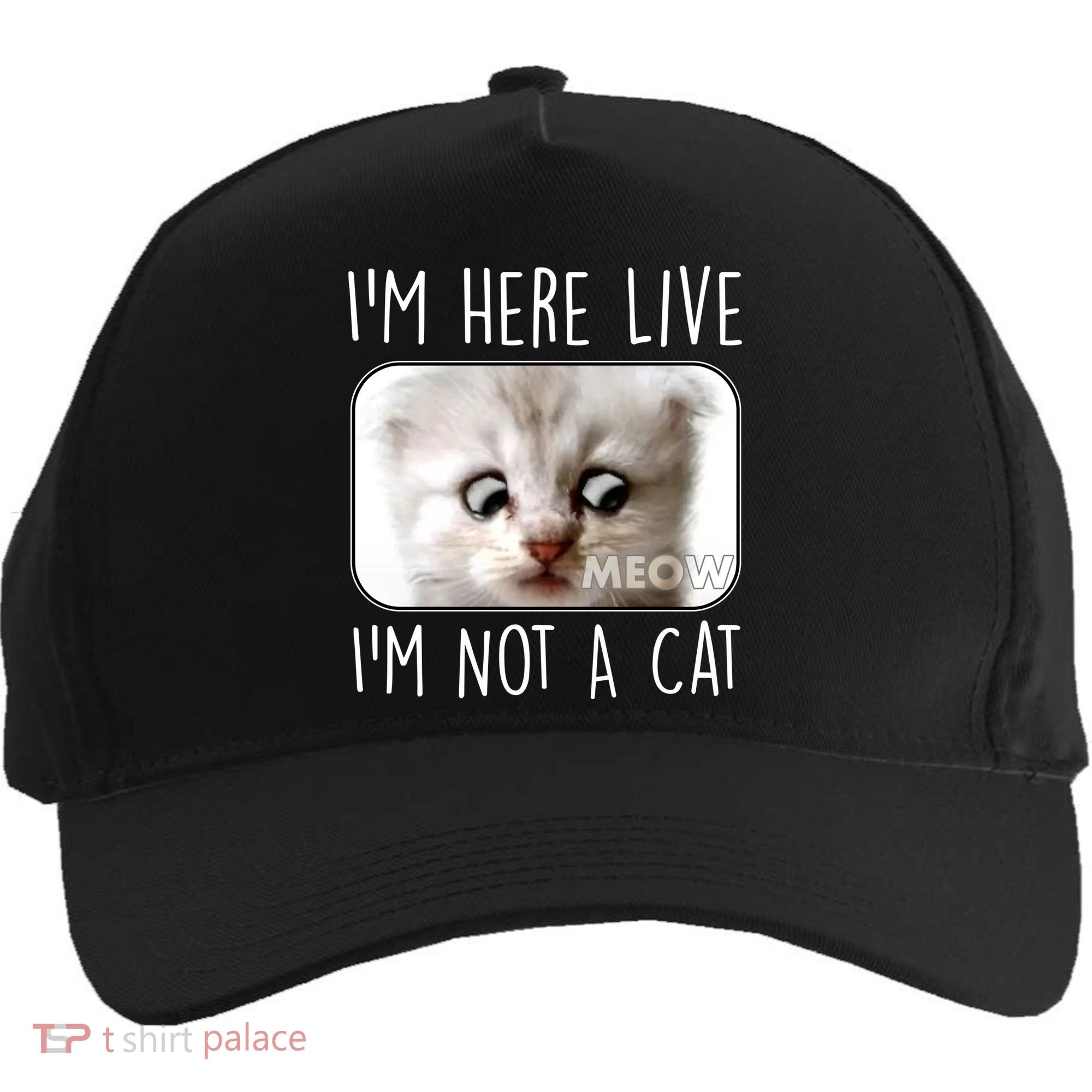 I'm Here Live I'm Not A Cat Zoom Lawyer Cat Meme Five-Panel Snapback Cap