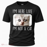 I'm Here Live I'm Not A Cat Zoom Lawyer Cat Meme Cooling Performance Crew T-Shirt thumb 0