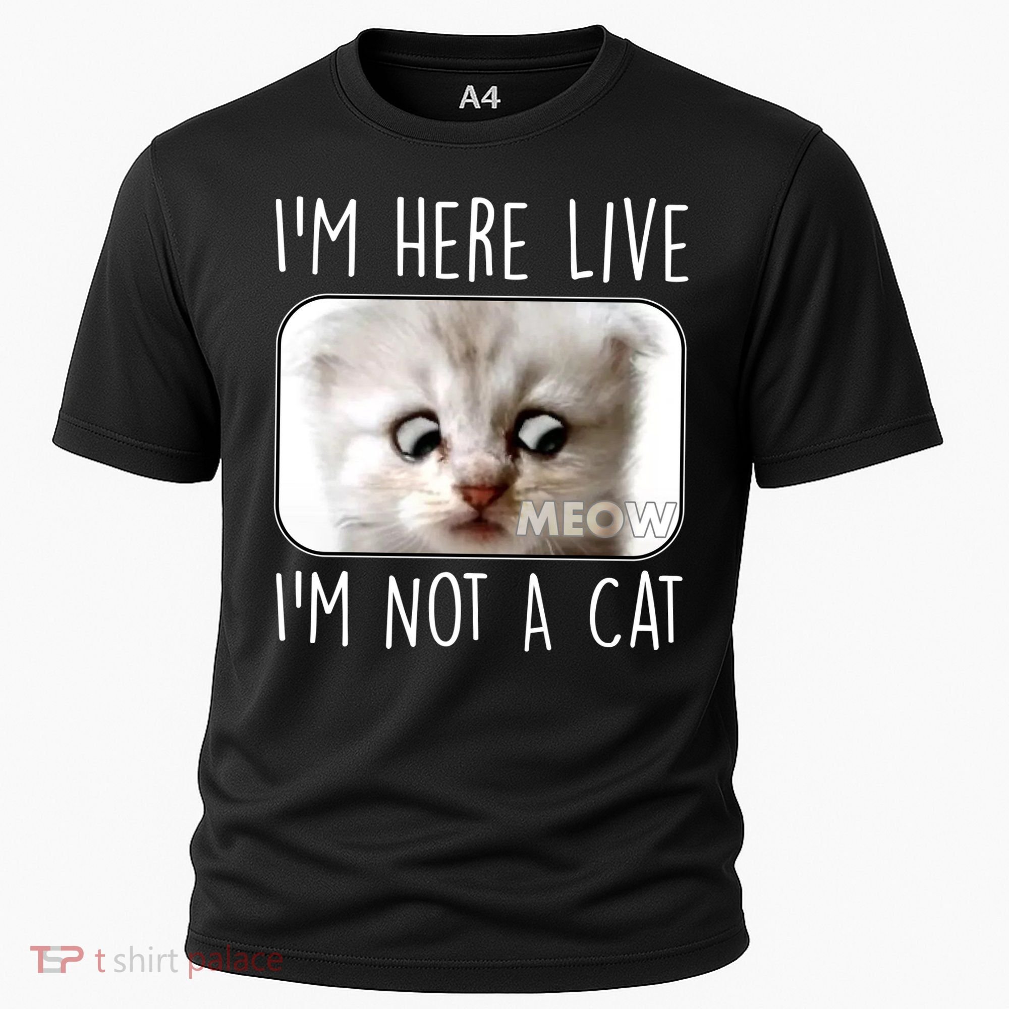 I'm Here Live I'm Not A Cat Zoom Lawyer Cat Meme Cooling Performance Crew T-Shirt
