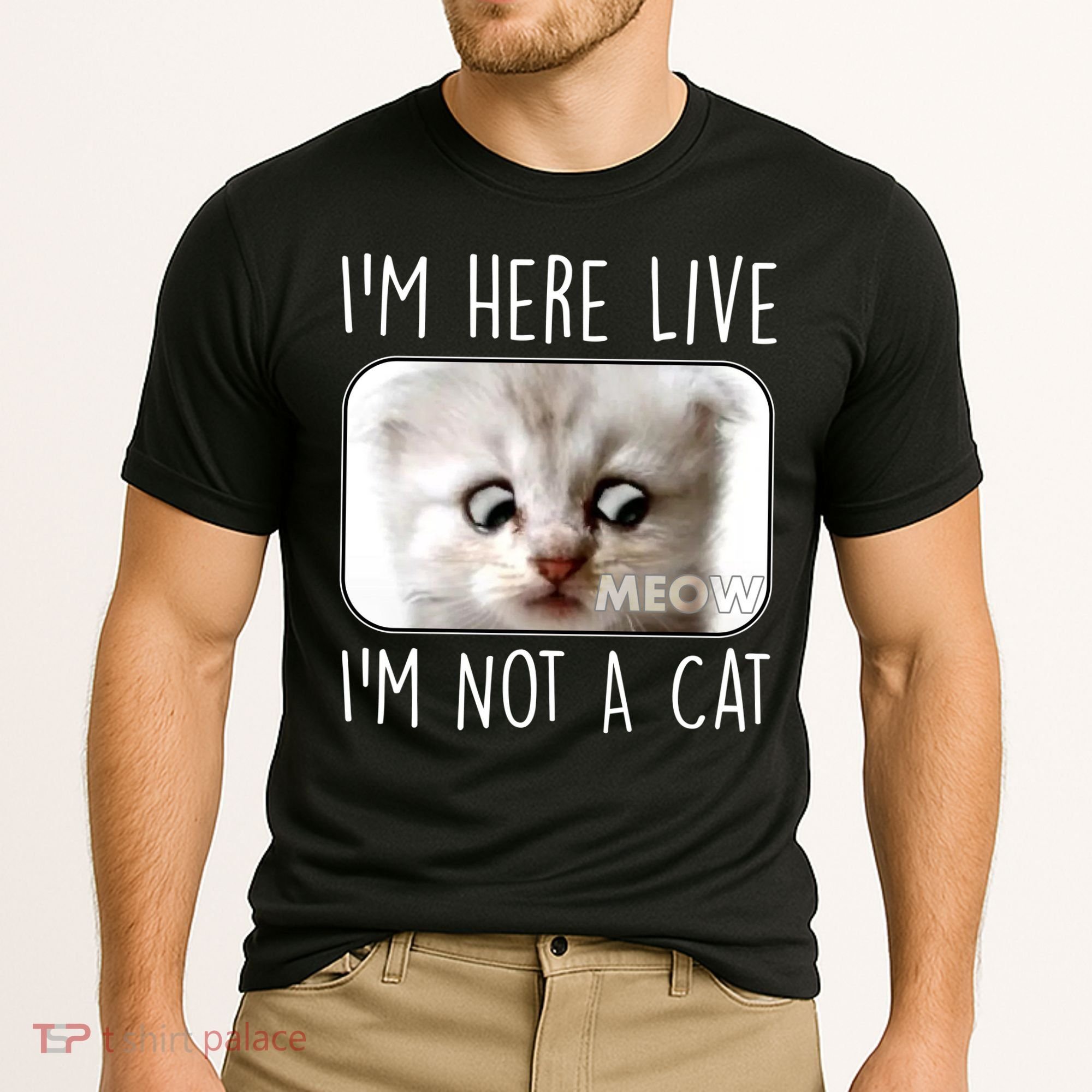 I'm Here Live I'm Not A Cat Zoom Lawyer Cat Meme Cooling Performance Crew T-Shirt