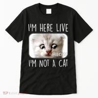 I'm Here Live I'm Not A Cat Zoom Lawyer Cat Meme Tall T-Shirt thumb 0