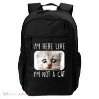 I'm Here Live I'm Not A Cat Zoom Lawyer Cat Meme Backpack thumb 0