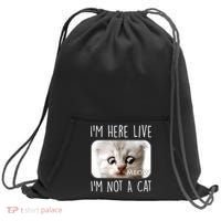 I'm Here Live I'm Not A Cat Zoom Lawyer Cat Meme Sweatshirt Cinch Pack Bag thumb 0