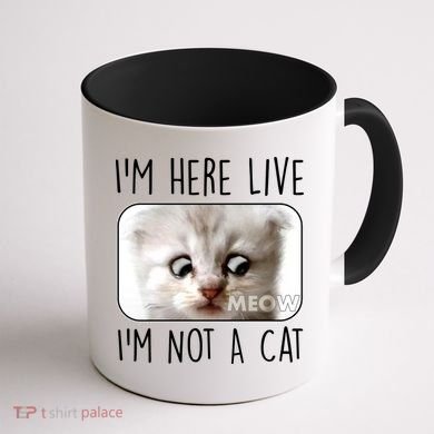 I'm Here Live I'm Not A Cat Zoom Lawyer Cat Meme Coffee Mug back