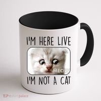 I'm Here Live I'm Not A Cat Zoom Lawyer Cat Meme Coffee Mug thumb 1