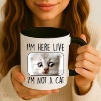 I'm Here Live I'm Not A Cat Zoom Lawyer Cat Meme Coffee Mug thumb 3