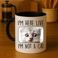 I'm Here Live I'm Not A Cat Zoom Lawyer Cat Meme Coffee Mug thumb 4