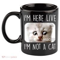 I'm Here Live I'm Not A Cat Zoom Lawyer Cat Meme 11oz C Handle Ceramic Mug thumb 2