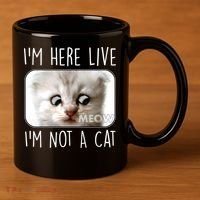 I'm Here Live I'm Not A Cat Zoom Lawyer Cat Meme 11oz C Handle Ceramic Mug thumb 3