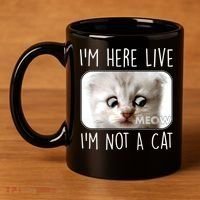 I'm Here Live I'm Not A Cat Zoom Lawyer Cat Meme 11oz C Handle Ceramic Mug thumb 4