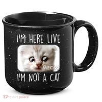 I'm Here Live I'm Not A Cat Zoom Lawyer Cat Meme 15oz Campfire Ceramic Mug thumb 0