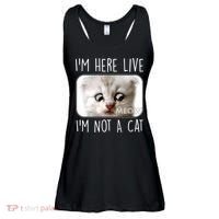 I'm Here Live I'm Not A Cat Zoom Lawyer Cat Meme Ladies Essential Flowy Tank thumb 0