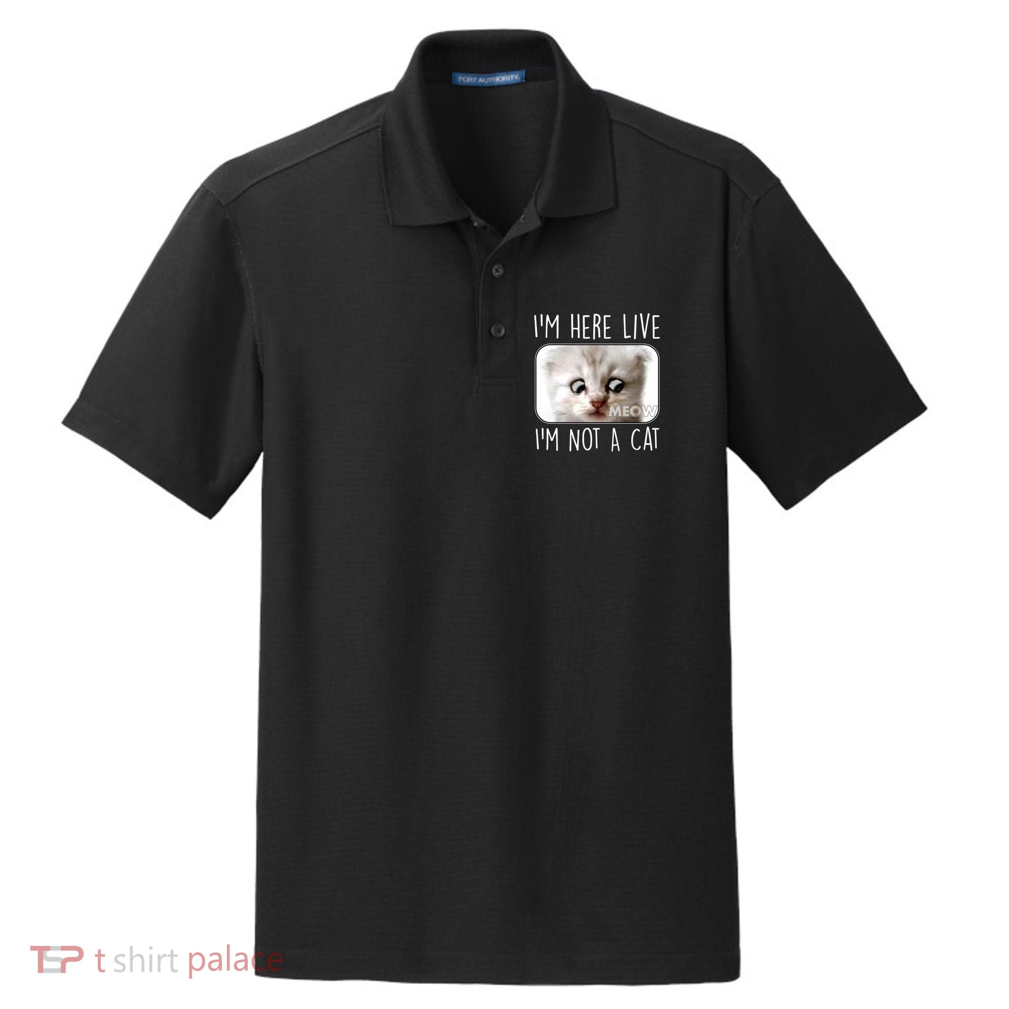 I'm Here Live I'm Not A Cat Zoom Lawyer Cat Meme Dry Zone Grid Polo