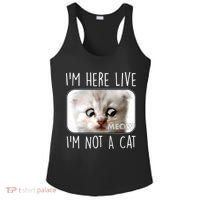 I'm Here Live I'm Not A Cat Zoom Lawyer Cat Meme Ladies PosiCharge Competitor Racerback Tank thumb 0