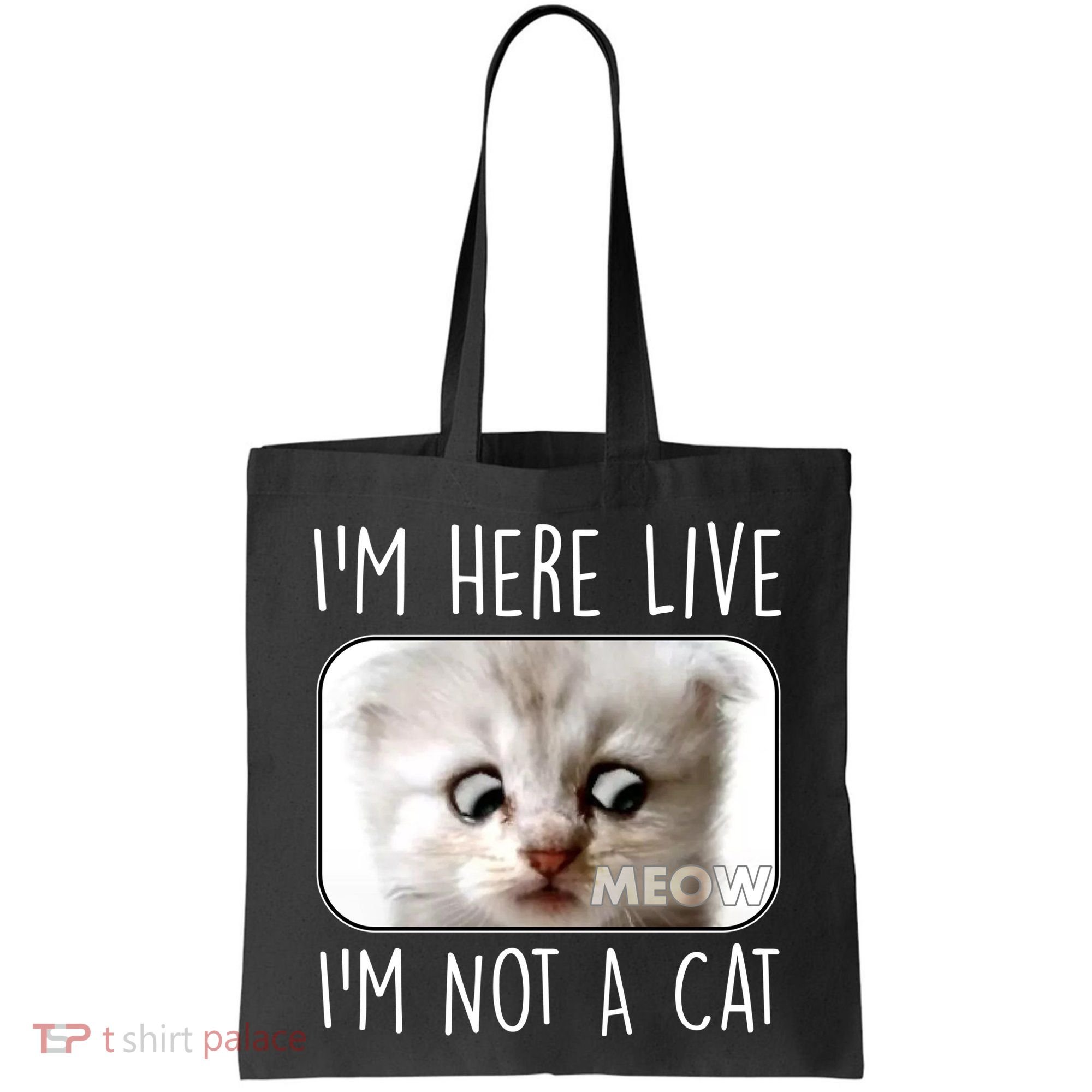I'm Here Live I'm Not A Cat Zoom Lawyer Cat Meme Tote Bag