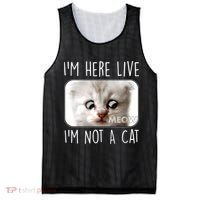 I'm Here Live I'm Not A Cat Zoom Lawyer Cat Meme Mesh Reversible Basketball Jersey Tank thumb 0