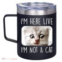 I'm Here Live I'm Not A Cat Zoom Lawyer Cat Meme 12oz Stainless Steel Coffee Mug thumb 2