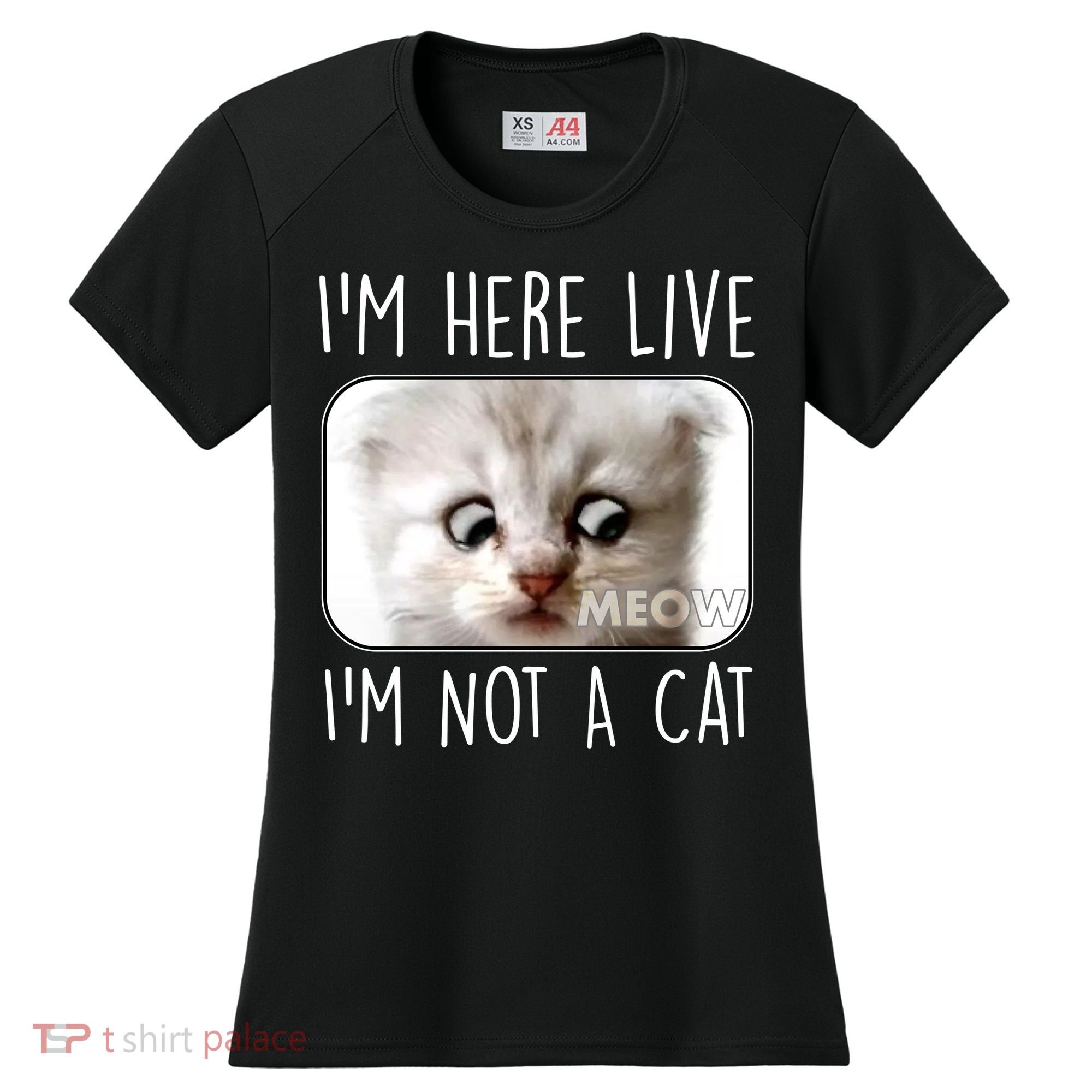 I'm Here Live I'm Not A Cat Zoom Lawyer Cat Meme Women's Cooling Performance Crew T-Shirt