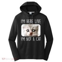 I'm Here Live I'm Not A Cat Zoom Lawyer Cat Meme Performance Fleece Hoodie thumb 0