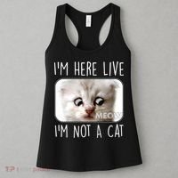 I'm Here Live I'm Not A Cat Zoom Lawyer Cat Meme Women's Tank Top thumb 3
